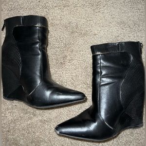 Black wedges. Used. All scuffs and it marks photographed. Images attached.